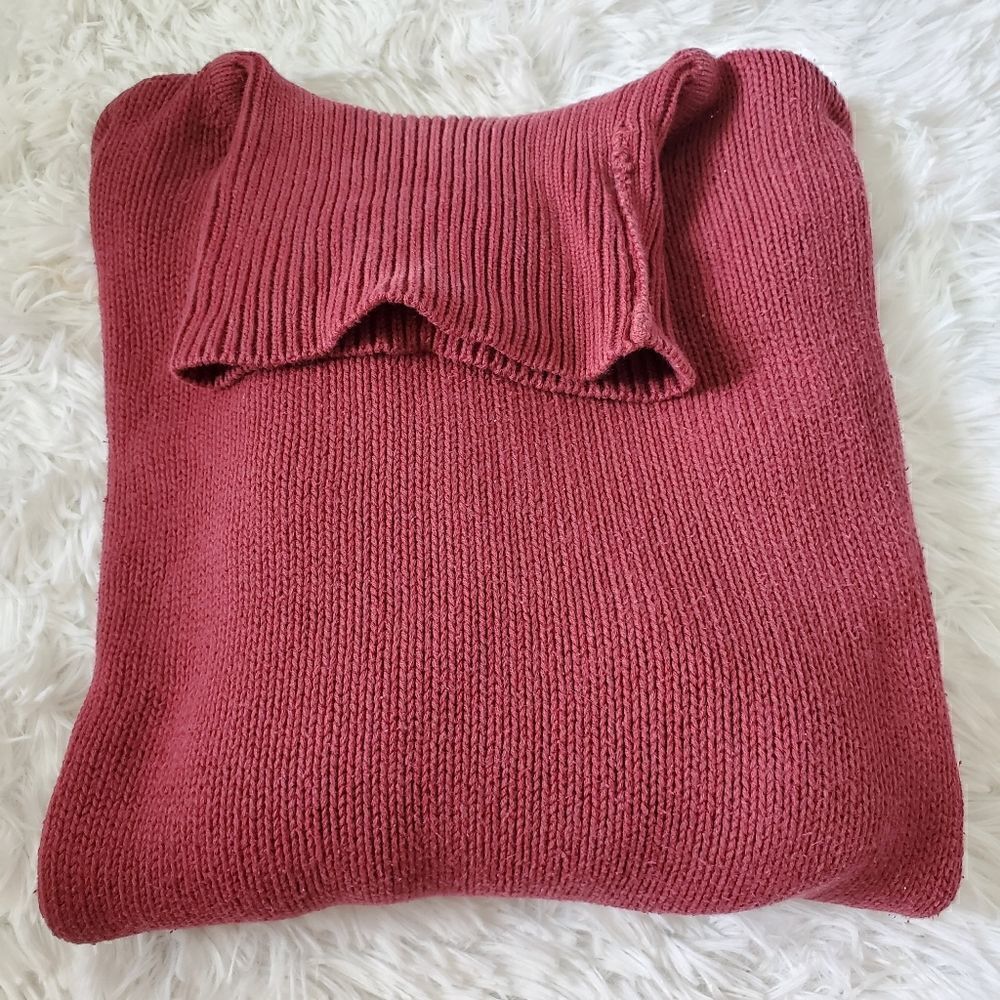 Leon Levin Maroon Pullover Turtleneck Sweater Size L